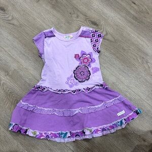 Naartjie Kids Purple Top with Lace Trim